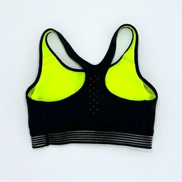 Nike Perforated Swoosh Sports Bra - Volt - lightly worn - Picture 2 of 4